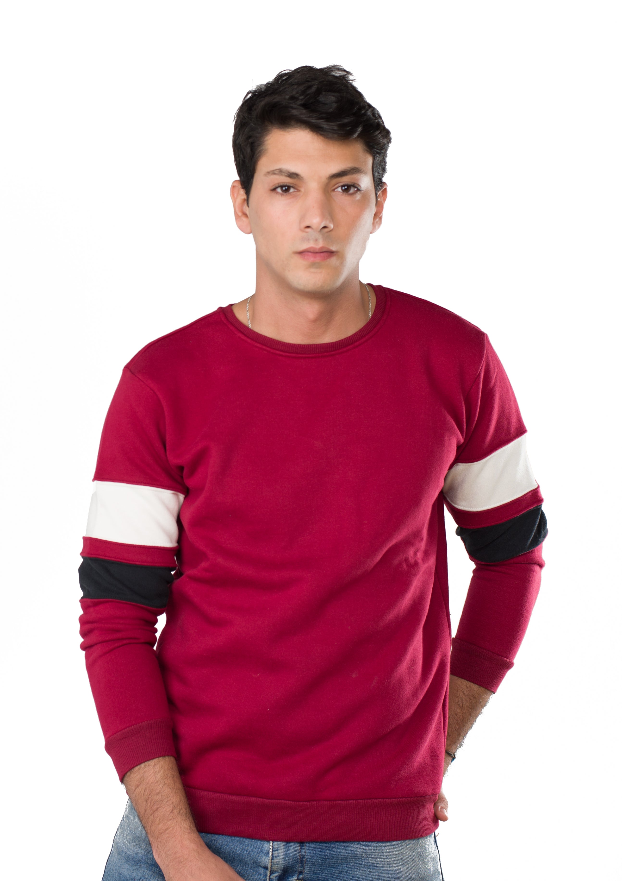 Round Neck Sweatshirt Dark-Red
